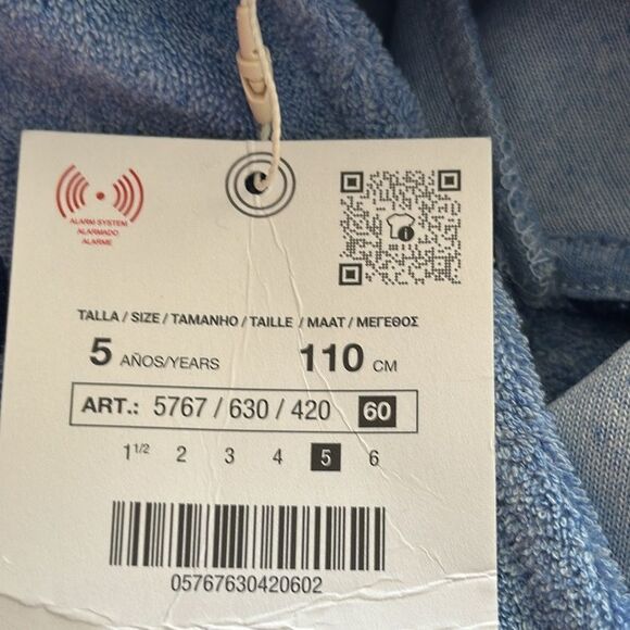 ZARA Kids | Blue | CLOUD TERRYCLOTH JUMPSUIT - Picture 6 of 7